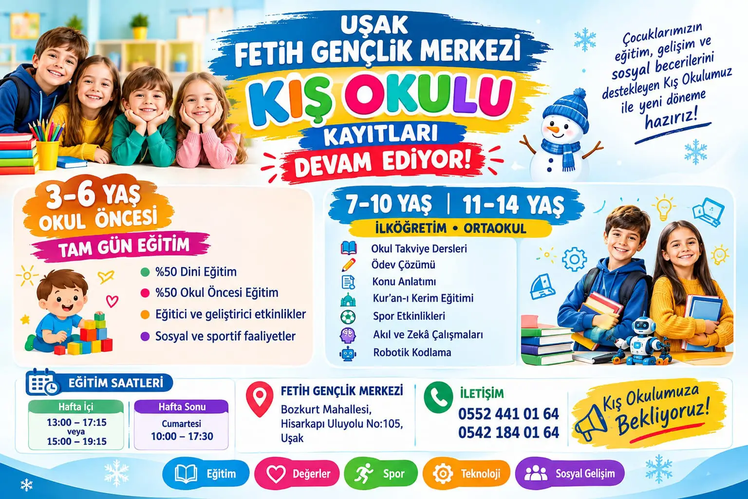 Uşak Kış Okulu Takviye Kursları