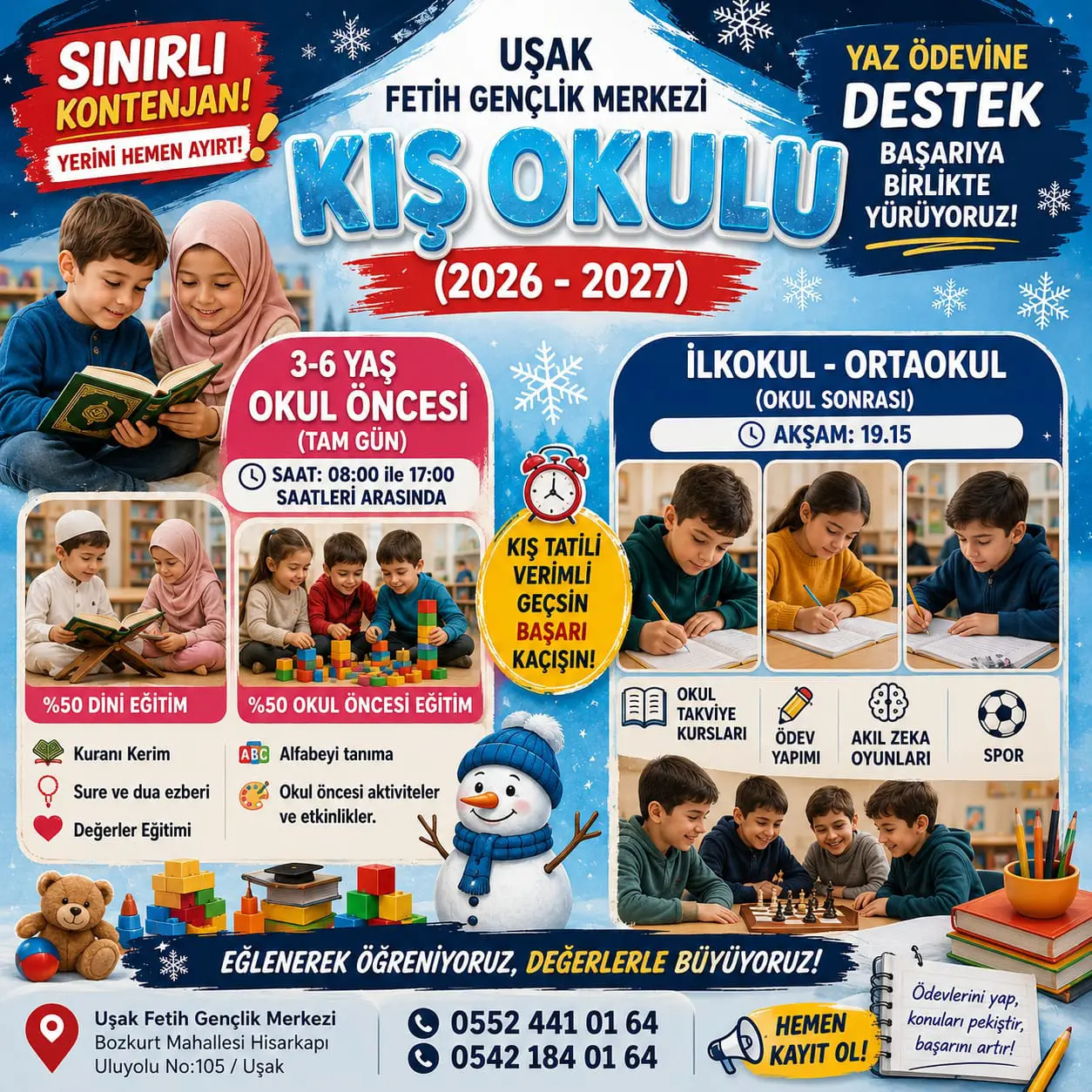 Uşak Kış Okulu 05421840164     05524410164