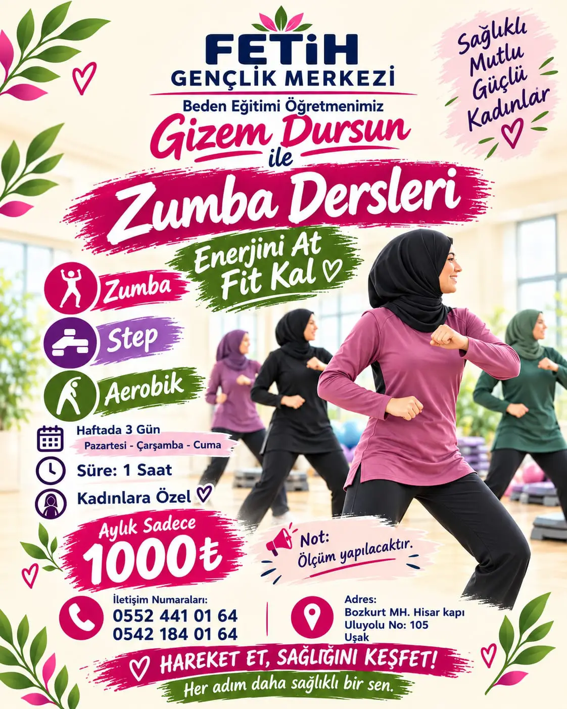 Uşak Biz Zumba Dersleri 05421840164
